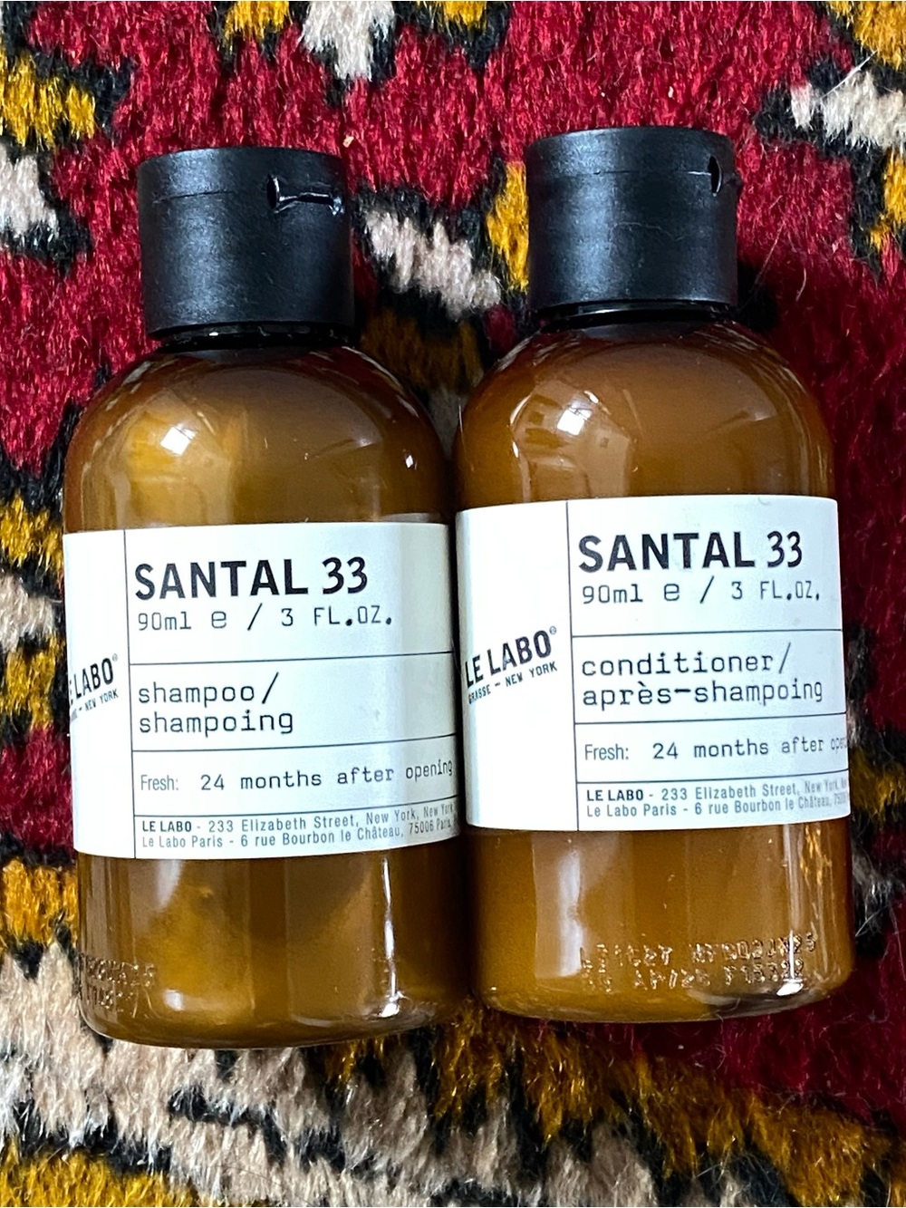 NEW Le Labo Santal 33 Hair Shampoo & Conditioner Travel Set - 3 oz each